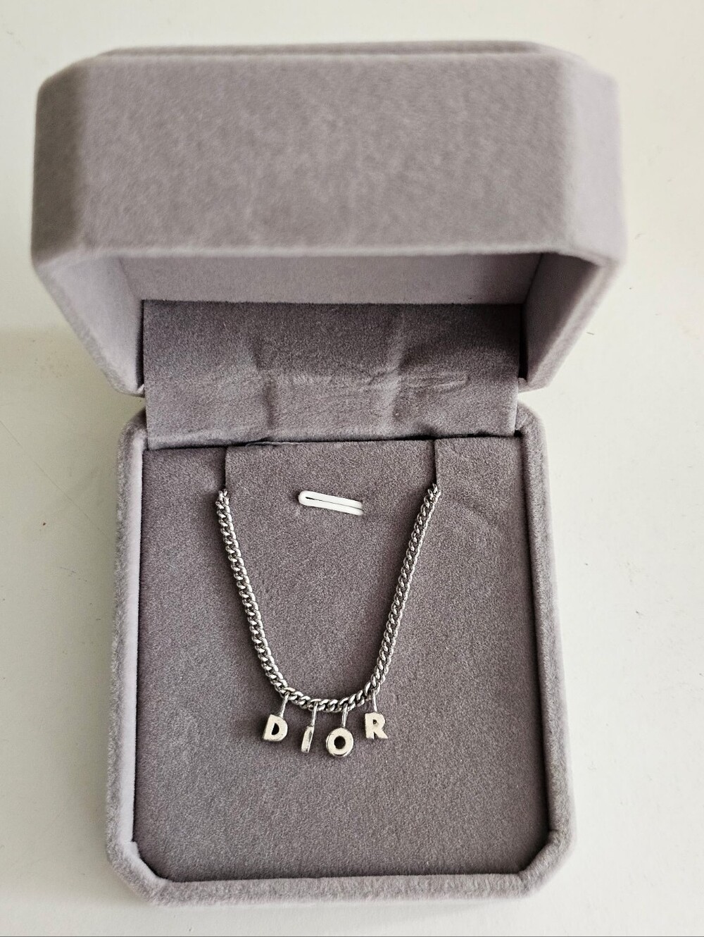 Dior Silver Letter Charm Necklace - DIOR Pendant - Picture 6 of 10